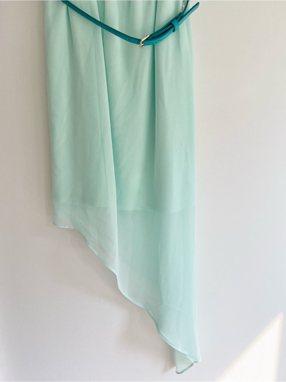 Express Mint Strapless Chiffon Dress with Belt Accent | Women’s XS - Picture 6 of 16